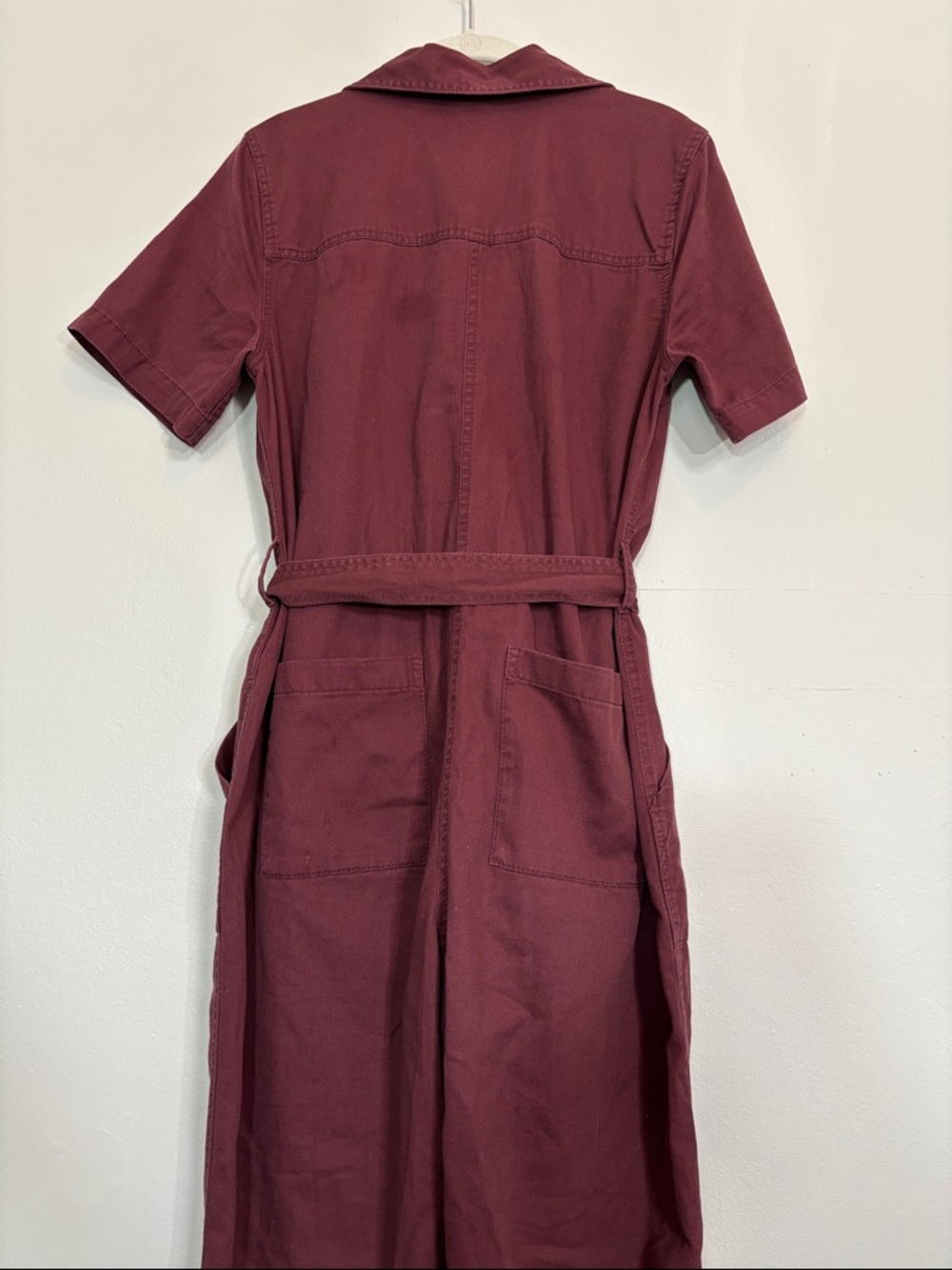 Old Navy Short-Sleeve Utility Jumpsuit in Burgundy/Wine color - Picture 5 of 10